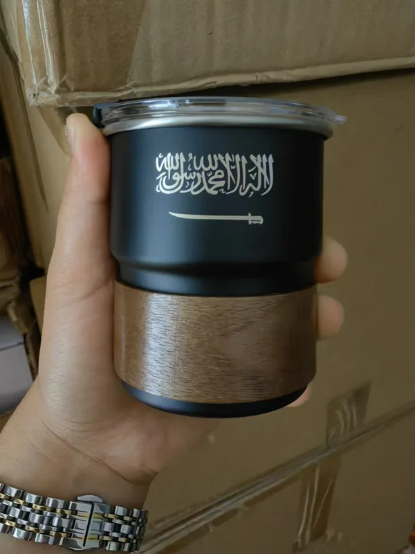 Outdoor Coffee Equipment - Die Flagge von Saudi-Arabien Logo Edelstahl