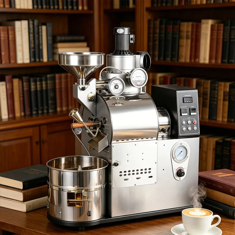 Coffee Equipment For Cafe - Kaffeeröstmaschine Kaffeebohnen-Röstgerät mit Kühlschale für Café,