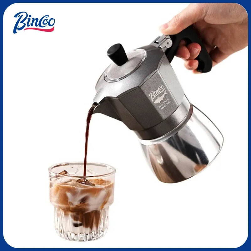 Quality Coffee Equipment - Bincoo 2-Tassen Doppelventil Moka-Kanne Aluminiumlegierung Kaffeekanne