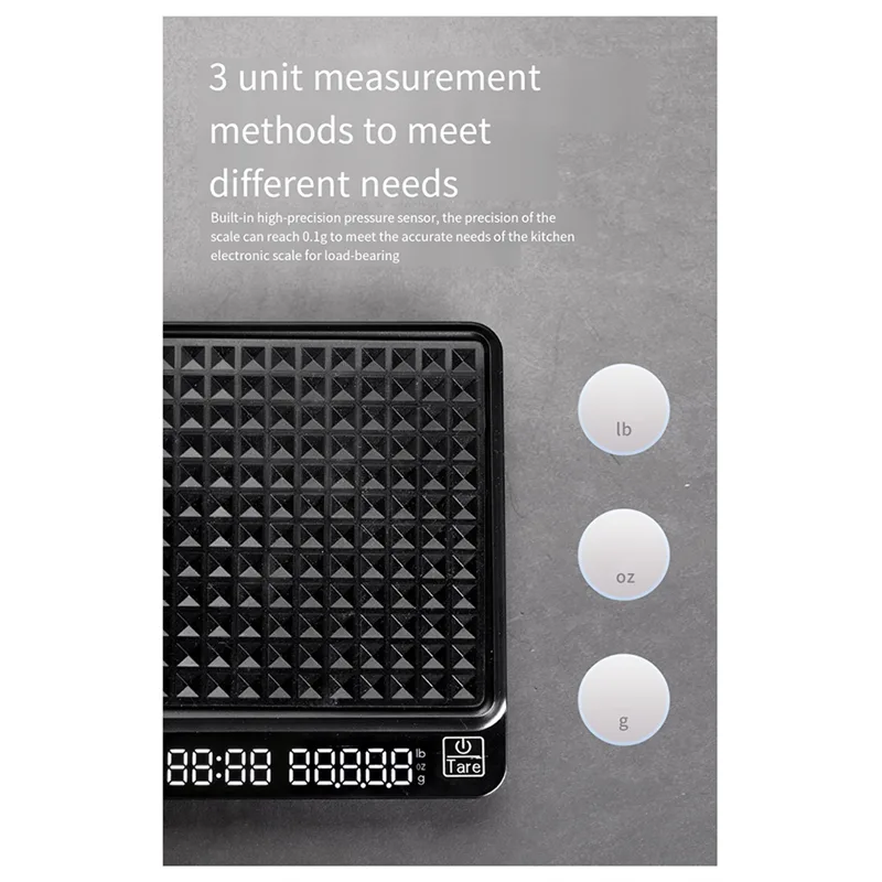 Scale Drip Timer - Digitale Kaffeewaage mit Timer, Waage, wiederaufladbare