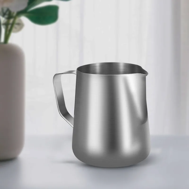 Milk Steaming Pitcher - Kaffee-Milchaufschäumkännchen aus Edelstahl, Espresso-Dampfkännchen, Barista Latte