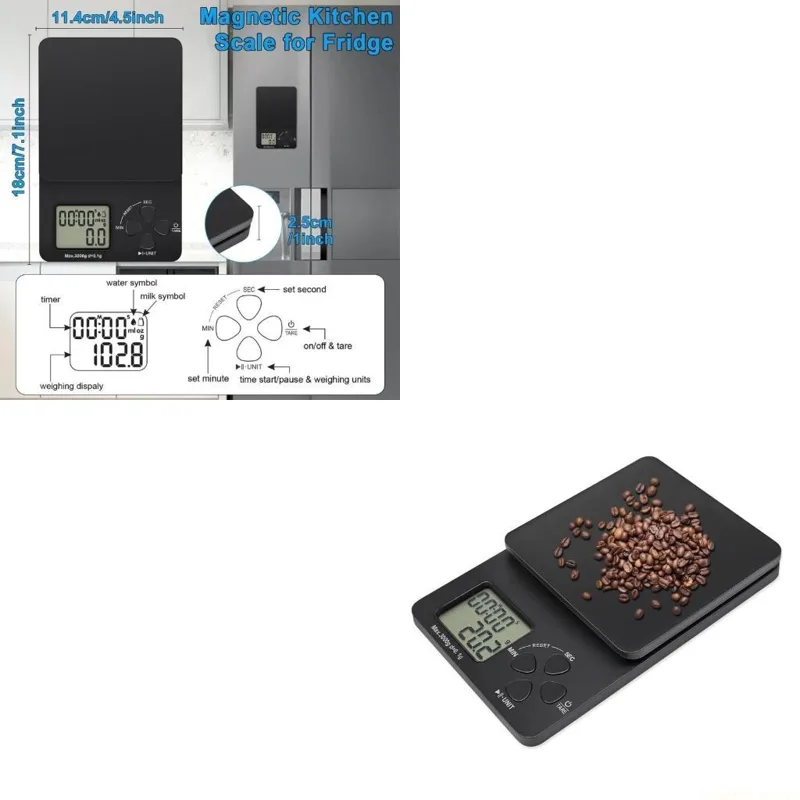 Scale Drip Timer - D0AB Kaffeewaage mit Timer, digitale Lebensmittelwaage