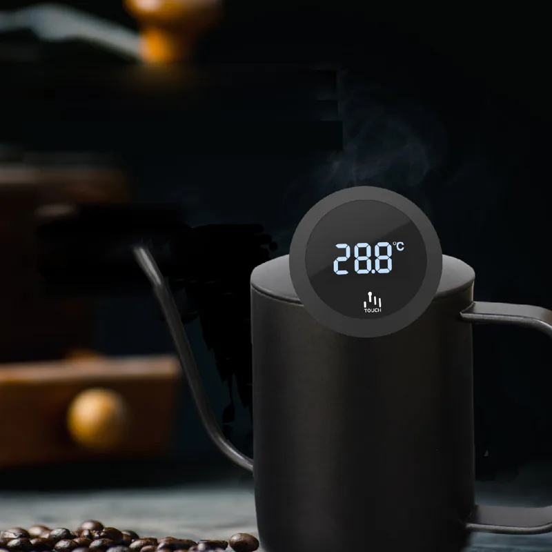 Milk Steaming Pitcher - 0 bis 100 ℃ Touchscreen-Zifferblatt-Thermometer für