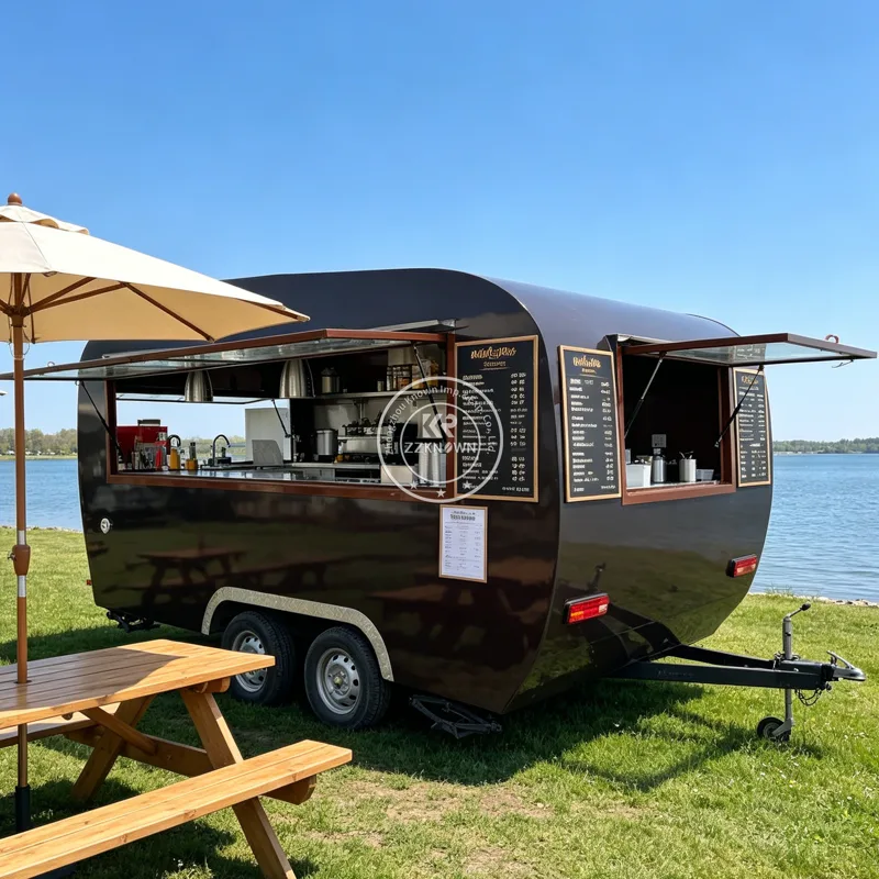 Coffee Van Equipment - Straßenfahrbarer Edelstahl-Imbisswagen für Bubble Tea und