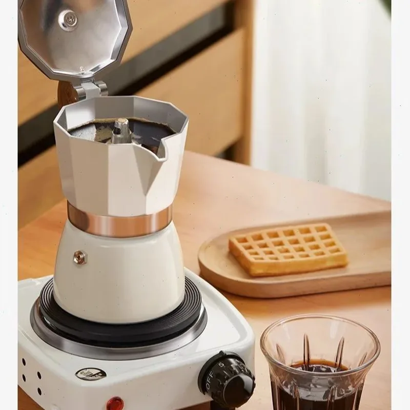 Quality Coffee Equipment - Moka-Kanne mit rundem Boden, Einzelventil, kleine