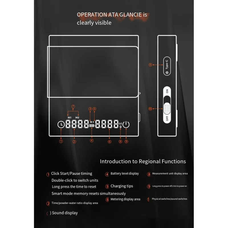 EYFL-Schwarze Kaffeewaage mit  – Scale Drip Timer Bewertung und Preis