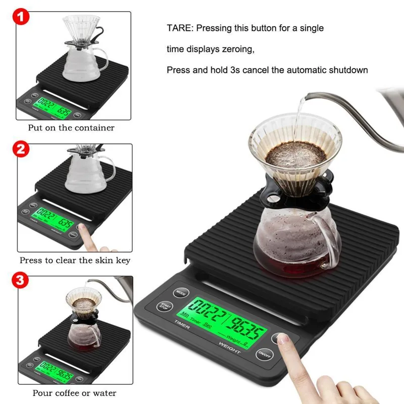 3kg/0,1g 5kg/0,1g Kaffeewaage  – Scale Drip Timer Bewertung und Preis