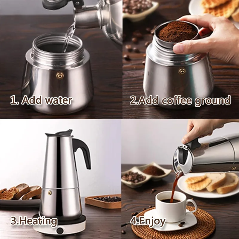 4/6/9 Tassen Moka Pot Caffe Ma – Quality Coffee Equipment Bewertung und Preis