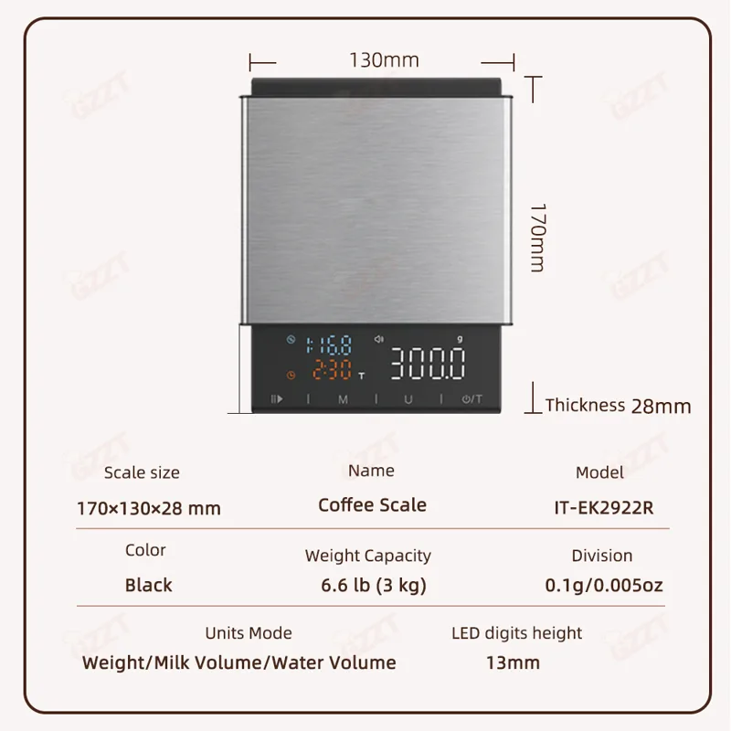 GZZT 22R Digitale Küchenkaffee – Scale Drip Timer Bewertung und Preis