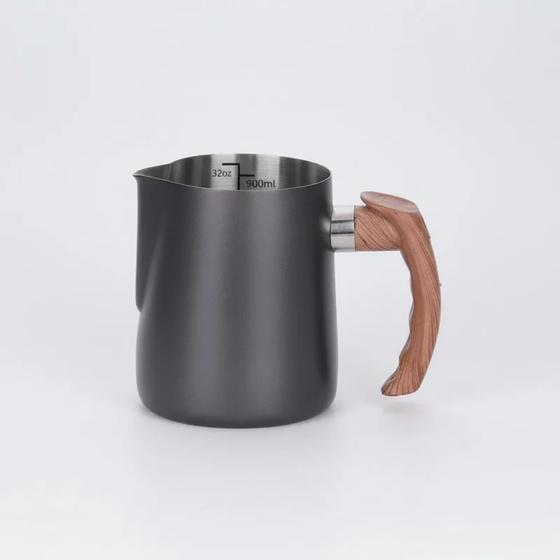 Latte-Art-Kanne mit Holzgriff, – Milk Steaming Pitcher Bewertung und Preis