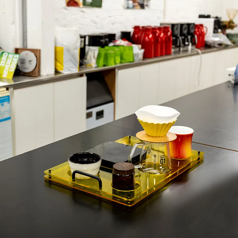 Kaffeetablett aus Acryl, zum A – Coffee Equipment For Cafe Bewertung und Preis
