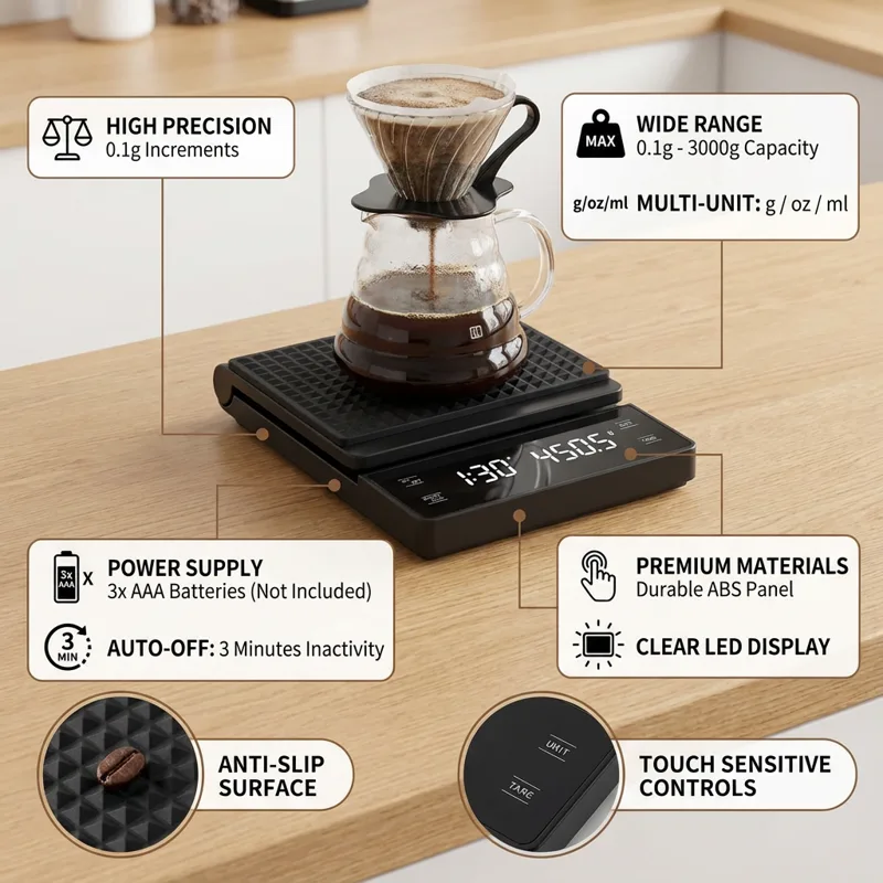 3kg/0,1g Kaffeewaage mit Timer – Scale Drip Timer Bewertung und Preis