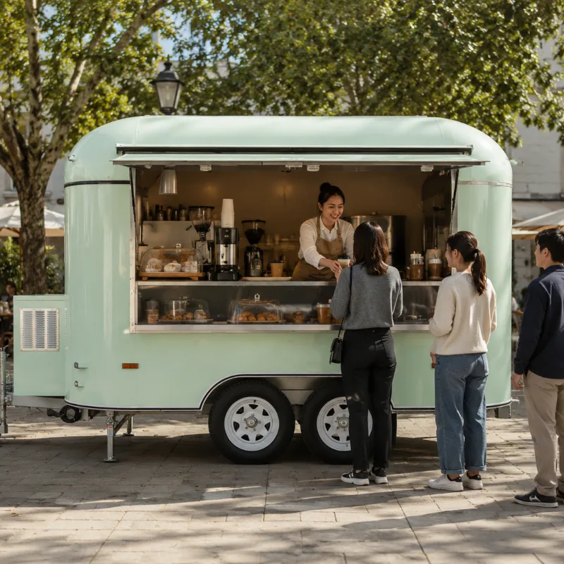 Mobiler Imbisswagen mit Vollau – Coffee Van Equipment Bewertung und Preis